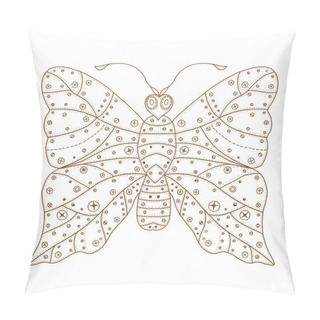 Personality  Zentangle Stylized Brown Butterfly Pillow Covers