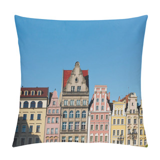 Personality  Beautiful Colorful Facades Of Antique Building At Wroclaw, Poland Pillow Covers