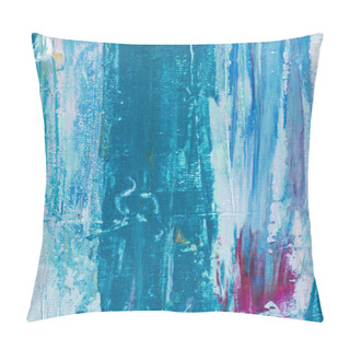 Personality  Background With Blue Brush Strokes Of Oil Paint Pillow Covers