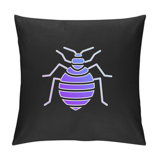 Personality  Bed Bug Blue Gradient Vector Icon Pillow Covers