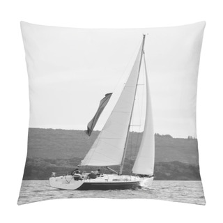 Personality  Sailing Yacht Black & White Pillow Covers