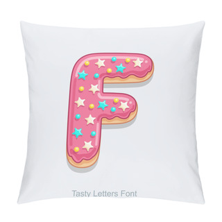 Personality  Delicious Alphabet. Vector Illustration. Letter F Pillow Covers