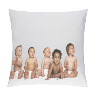 Personality  Multiethnic Babies  Looking Away Pillow Covers