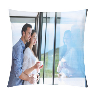 Personality  Relaxed Young Couple At Home Pillow Covers