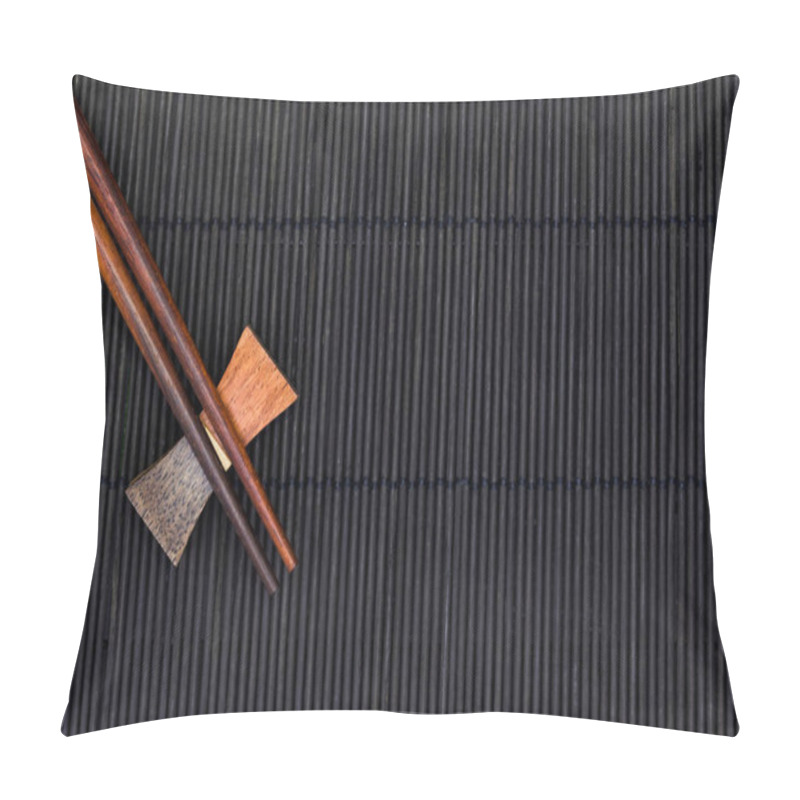 Personality  Wooden Chopsticks On Black Pillow Covers