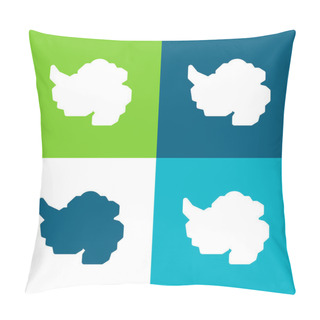 Personality  Antarctic Flat Four Color Minimal Icon Set Pillow Covers