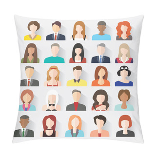Personality Big Set Of Avatars Profile Pictures Flat Icons Pillow Covers