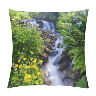 Personality  Yellow Flowers Near A Mountain Stream Pillow Covers