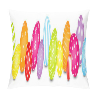 Personality  Easter Eggs Mix Pattern Rainbow Color Banner Pillow Covers