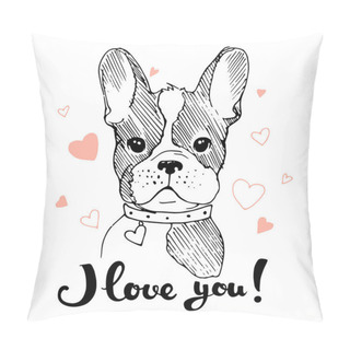 Personality  Hand Drawn Cute Dog Portrait. Vector Illustration. Print For T Shirts, Cards, Cups Pillow Covers