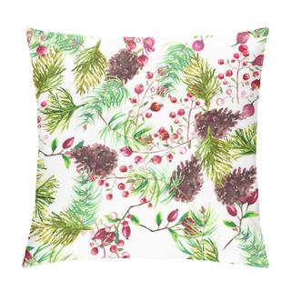 Personality  Christmas Botanical Watercolor Pattern Pillow Covers
