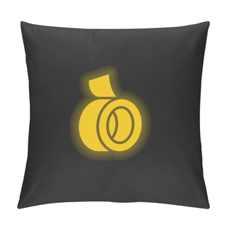 Personality  Adhesive Tape Yellow Glowing Neon Icon Pillow Covers