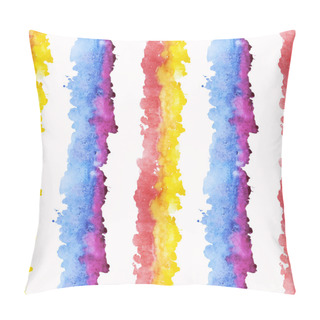Personality  Watercolor Colourful Stripes Pillow Covers