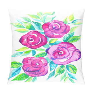 Personality  Pink Roses  In Watercolor Pillow Covers