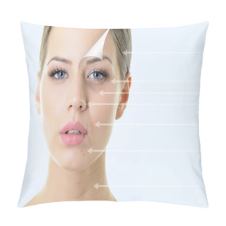 Personality  Woman With Beautiful Healthy Face Pillow Covers