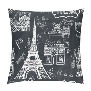 Personality  Paris Landmark Seamless Patern. Pillow Covers