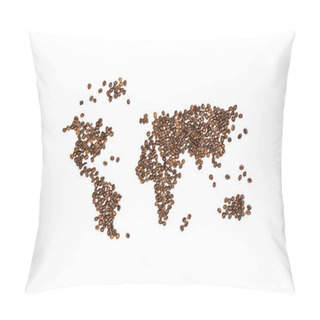 Personality  World Map Made From Coffee Beans Pillow Covers