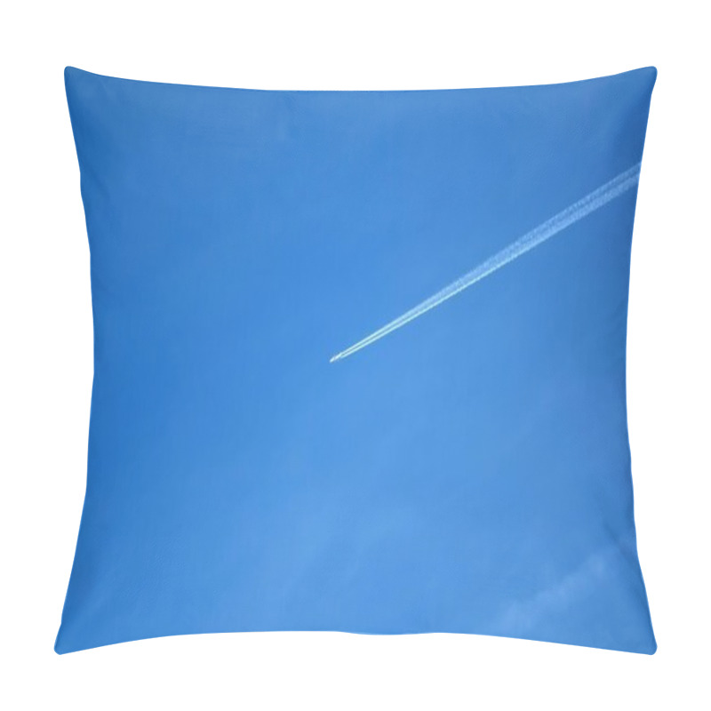 Personality  Aircraft trace in blue sky pillow covers