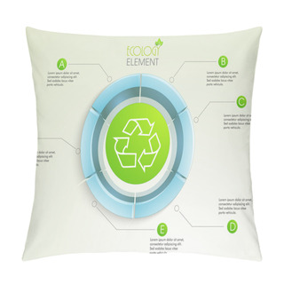 Personality  Creative 3D Infographic Element With Recycle Symbol. Pillow Covers