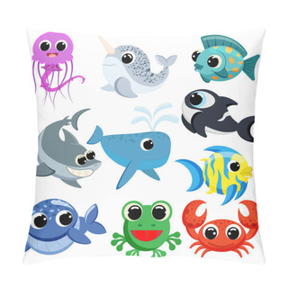 Personality  Ocean Animals Set Vector Pillow Covers