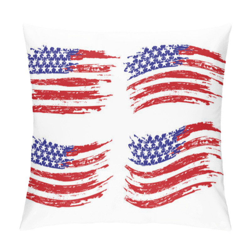 Personality  Set Of Four USA Flags Pillow Covers