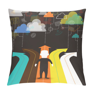 Personality  Flat Design Illustration Concept Of Selection Pillow Covers