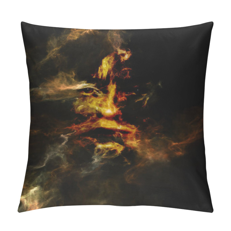 Personality  Human Dimension Series. Fusion Of Elements Of Female Portrait And Colorful Organic Fibers On Subject Of Dreaming, Surrealism, Mental Illness And Inner Reality. Pillow Covers