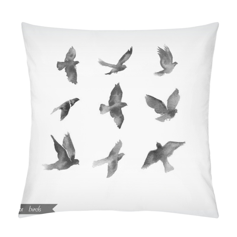 Personality  Watercolor birds. pillow covers