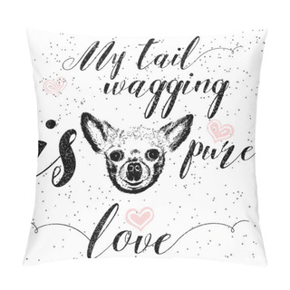 Personality  Cute Little Smiling Dog. Pillow Covers