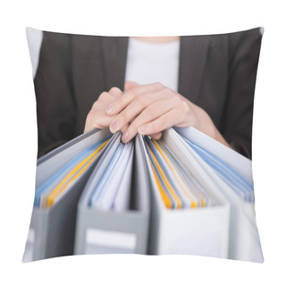 Personality  Businesswoman With Binders Pillow Covers