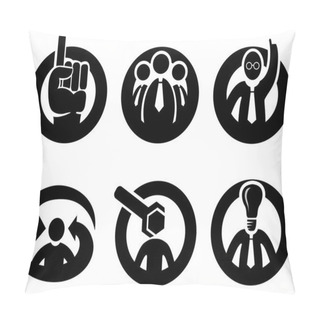 Personality  Expert Opinion, Decision Or Tip Symbols Pillow Covers