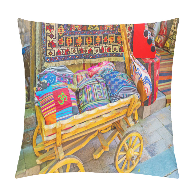 Personality  The wooden cart at souvenir store, Antalya pillow covers