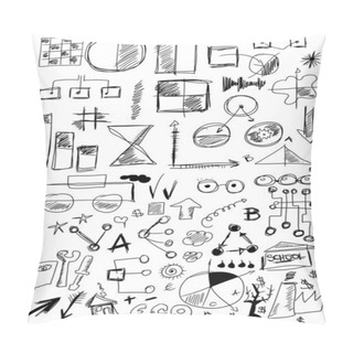 Personality  Hand Drawn Design Elements Business , Doodle Arrow, Shapes, Line, Numbers, Circle, Square Pillow Covers