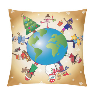 Personality  Christmas World Kids Pillow Covers