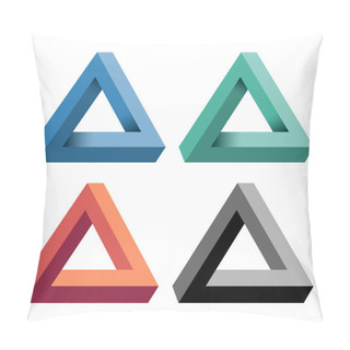 Personality  Penrose Triangle. Vector Illustration Pillow Covers