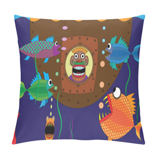 Personality  The Diver Is Immersed In A Submersible Pillow Covers