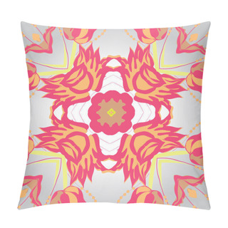 Personality  Circular Seamless Pattern With Floral Motif, Copy Space Pillow Covers