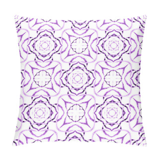 Personality  Chevron Watercolor Pattern. Purple Fancy Boho Chic Summer Design. Textile Ready Stunning Print, Swimwear Fabric, Wallpaper, Wrapping. Green Geometric Chevron Watercolor Border. Pillow Covers