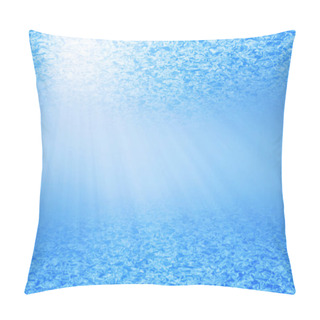 Personality  Cool Blue Underwater Wave Background With Sun Rays Beam. Pillow Covers