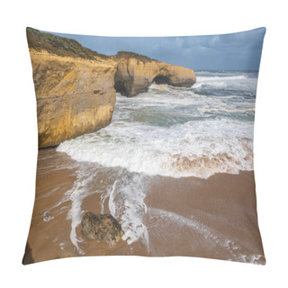 Personality  London Bridge Rock Formation On The Great Ocean Road, Victoria, Australia Pillow Covers