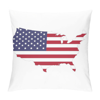Personality  Map Of United State Of America Pillow Covers