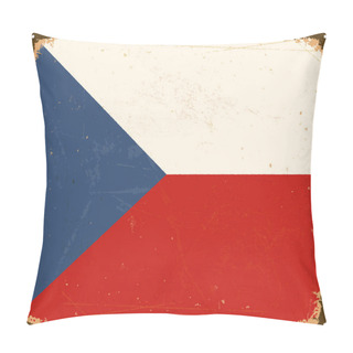 Personality  Vintage Metal Sign - Czech Republic Flag - Vector EPS10. Pillow Covers