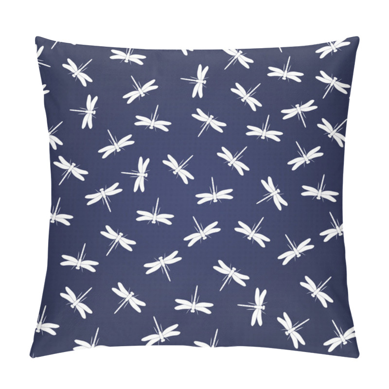Personality  Blue & White Dragonfly seamless vector background in Japanese traditional style pillow covers
