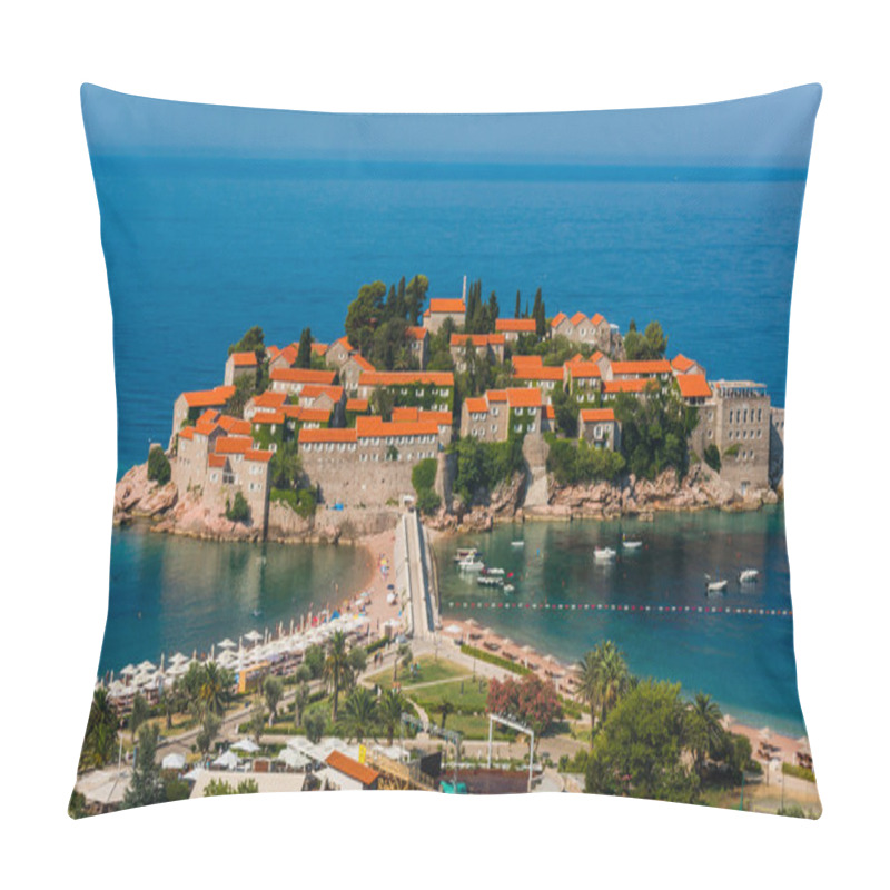 Personality  Sveti Stefan, island resort, Montenegro pillow covers