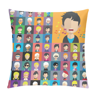 Personality  Set Of People Icons Pillow Covers