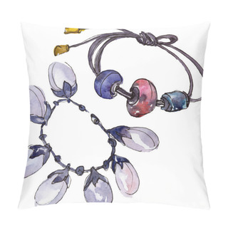 Personality  Trendy Isolated Accessories Illustration Set In Watercolor Style Pillow Covers