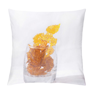 Personality  Detail Of Cannabis Oil Concentrate Aka Shatter Isolated Pillow Covers
