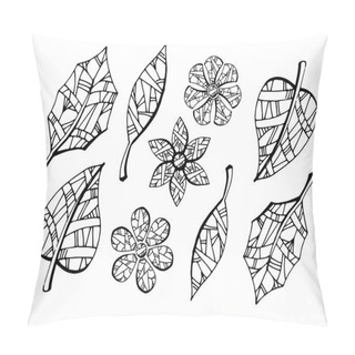Personality  Collection Of Leaves And Flowers Pillow Covers