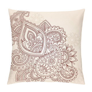 Personality  Henna Mehndi Pasiley Doodle Vector Pillow Covers
