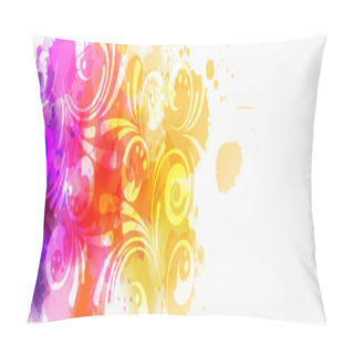 Personality  Abstract Horizontal Banner With Modern Swirly Design Pillow Covers